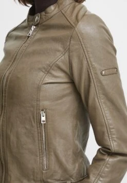 OXMO OXDENISE - Leather Jacket - Fossil -OXMO Store eb549b037084497f9308aea4f0b66848
