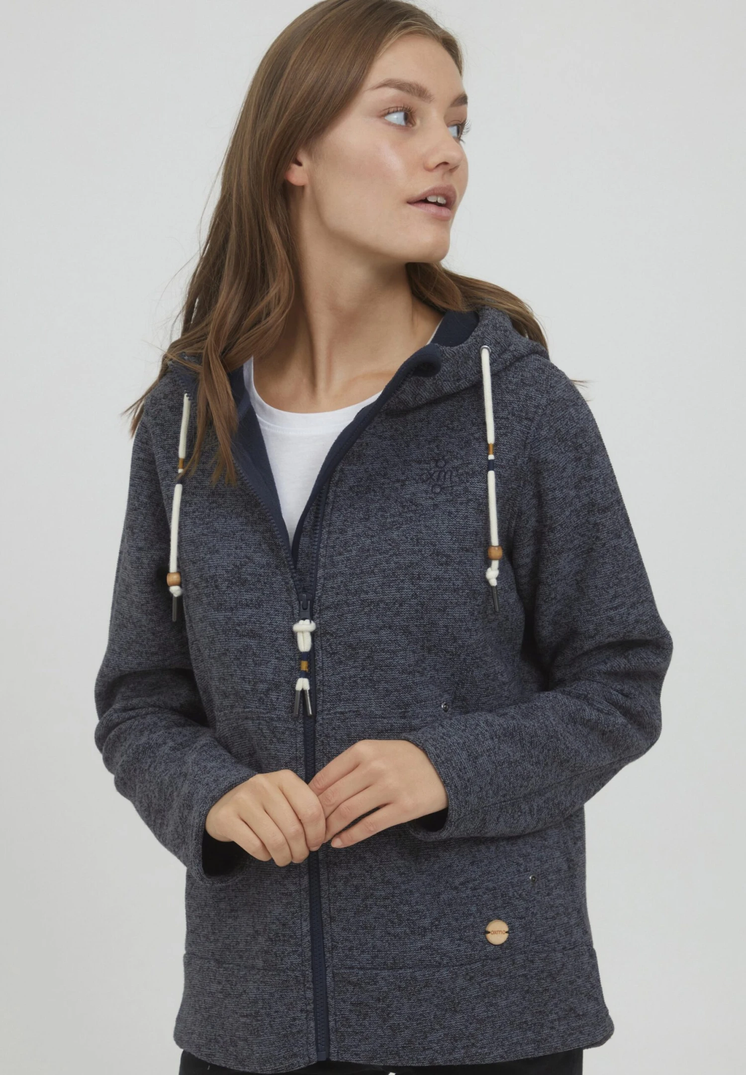 OXMO OXFia - Zip-up Sweatshirt - Blue 1 OXMO OXFia - Zip-up Sweatshirt - Blue