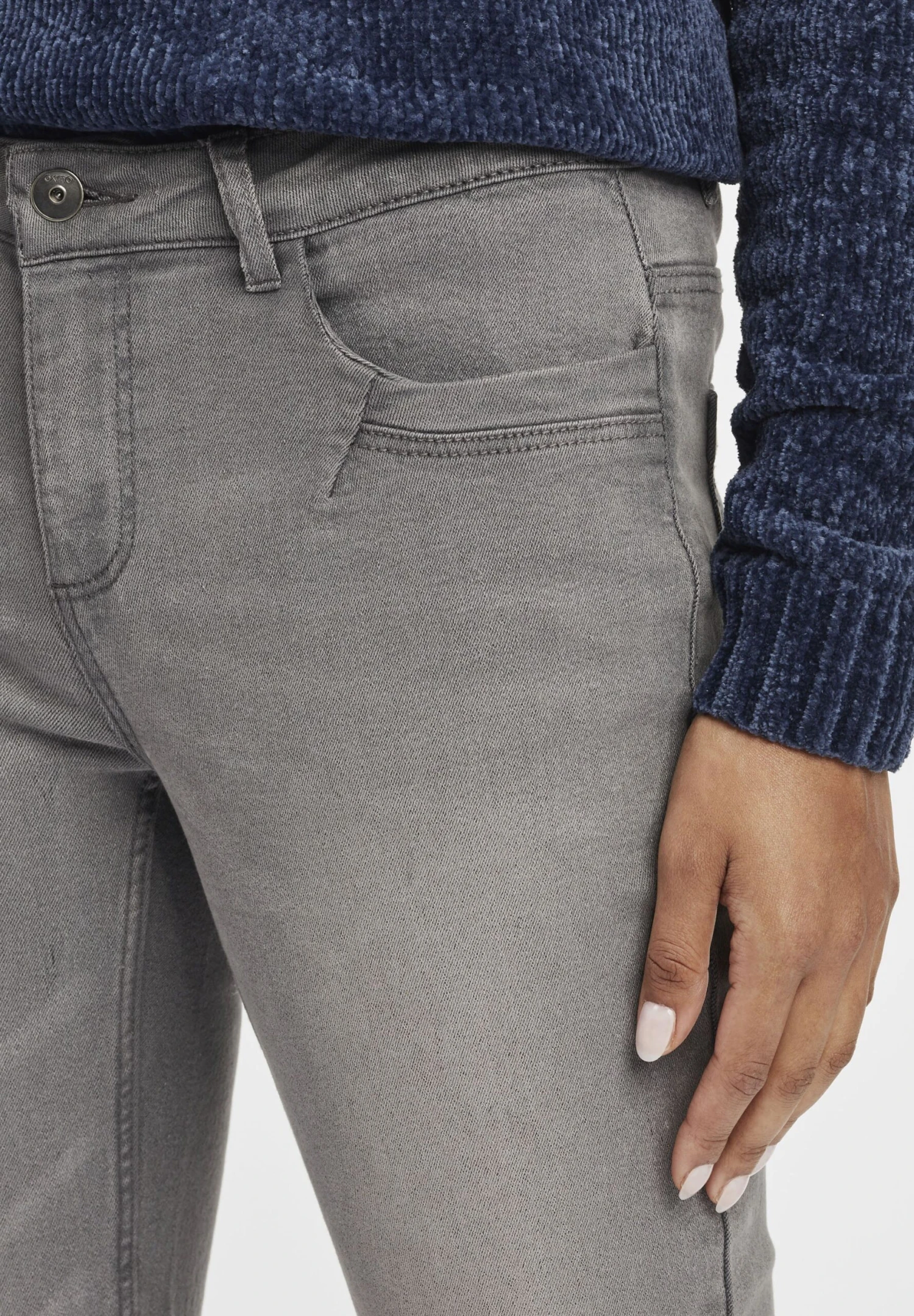 OXMO OXIrabella - Slim Fit Jeans - Grey Denim 4 OXMO OXIrabella - Slim Fit Jeans - Grey Denim - Image 4