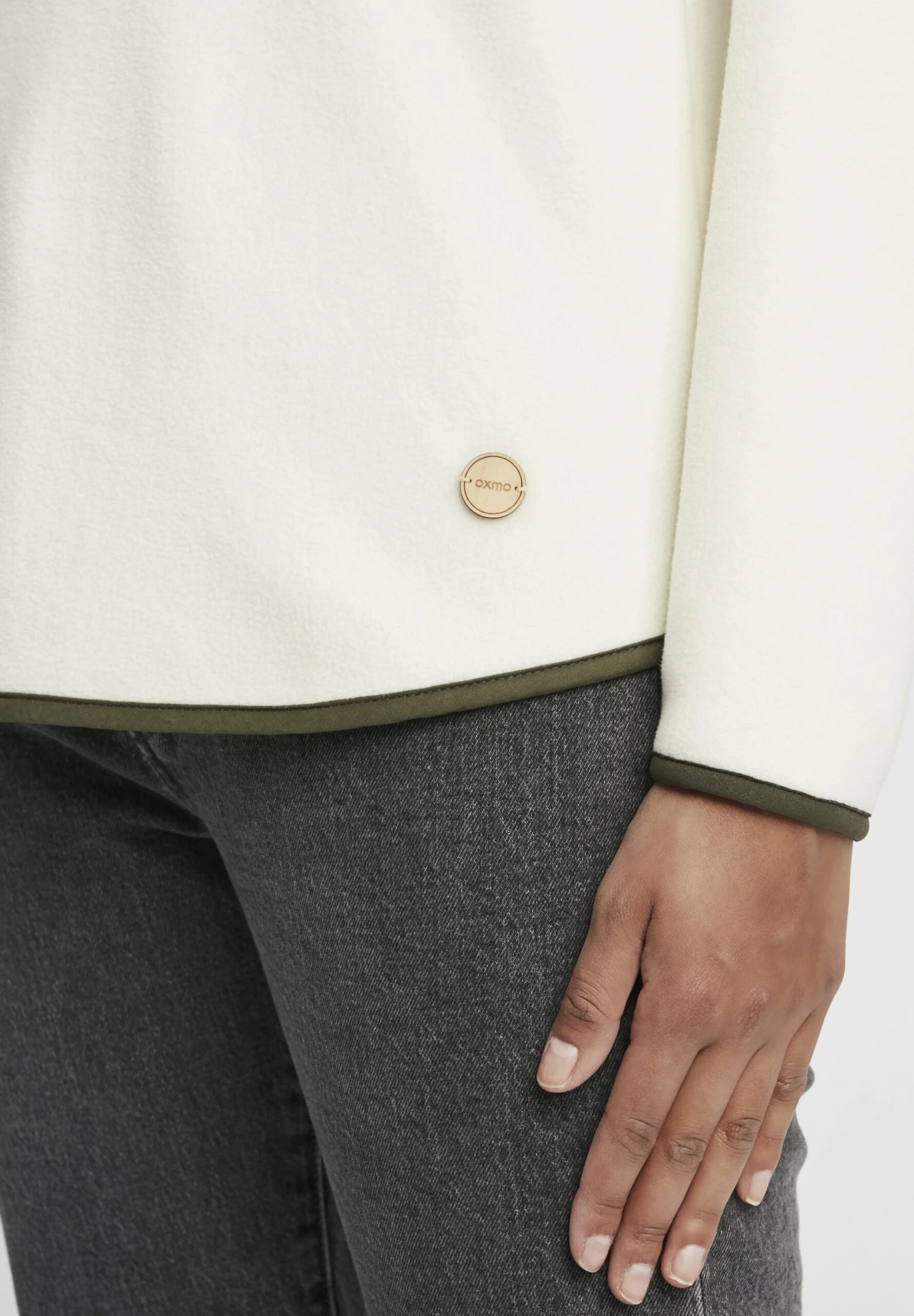 OXMO OXMalita - Fleece Jumper - Off White 5 OXMO OXMalita - Fleece Jumper - Off White - Image 5