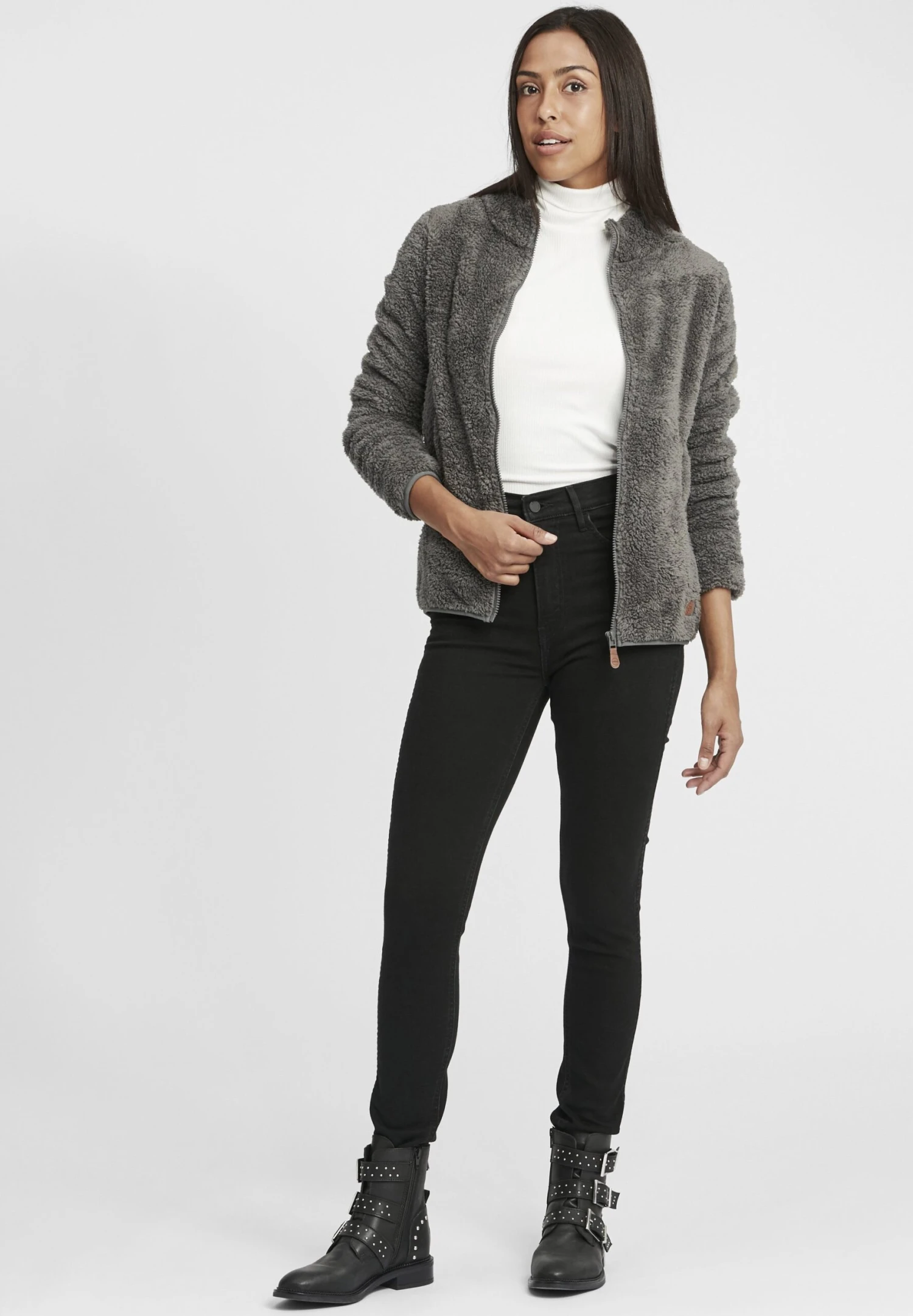 OXMO OXTELSA - Fleece Jacket - Castlerock 2 OXMO OXTELSA - Fleece Jacket - Castlerock - Image 2