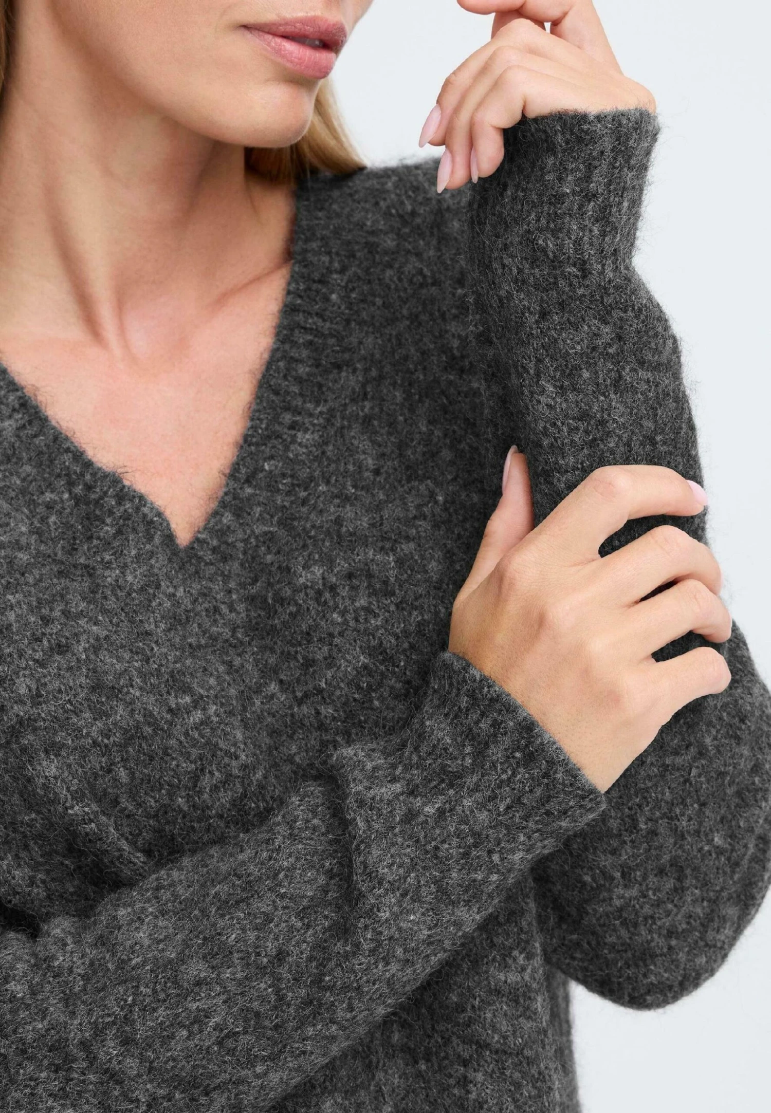 OXMO IHSELMA - Jumper - Dark Grey Melange 5 OXMO IHSELMA - Jumper - Dark Grey Melange - Image 5