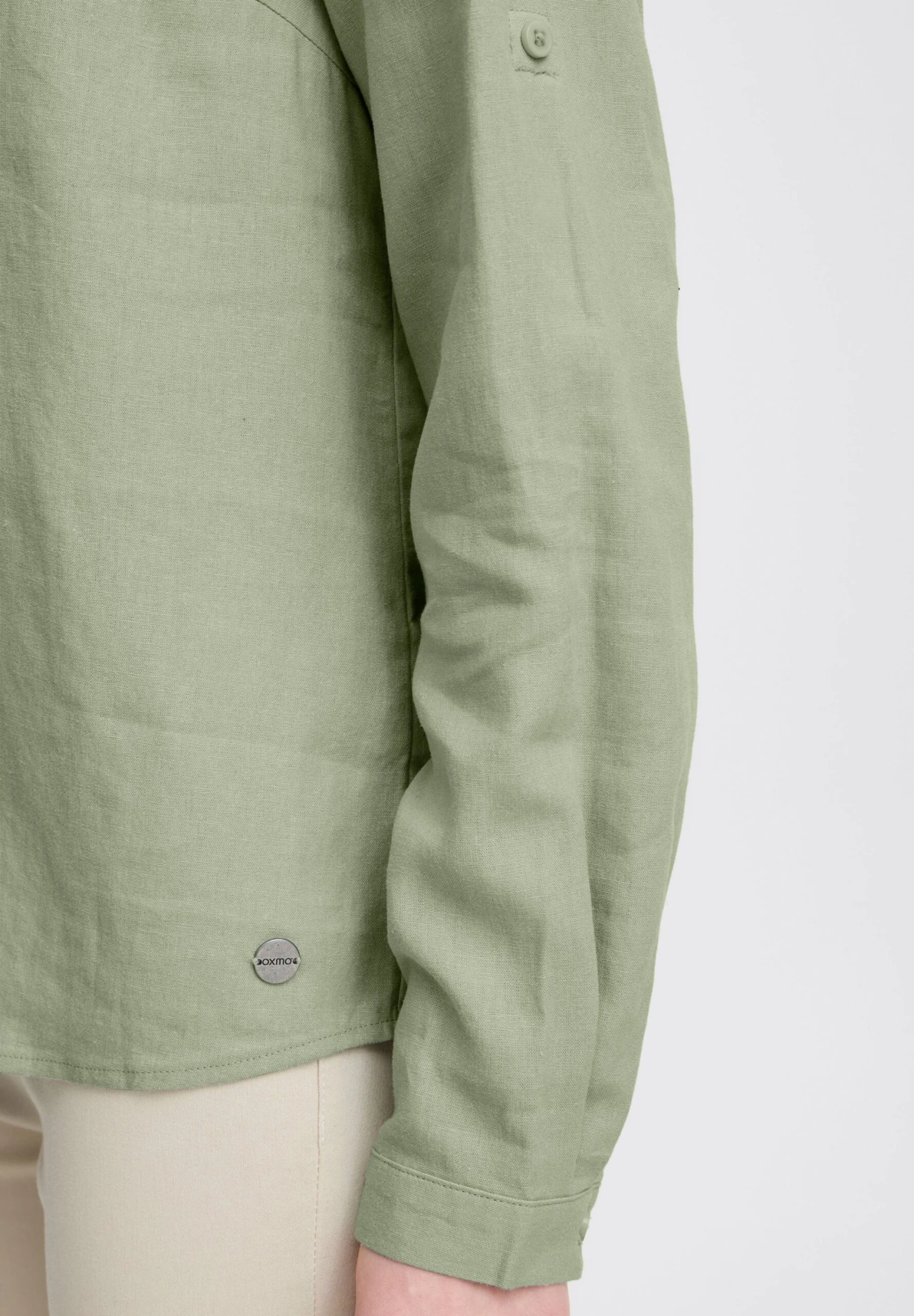 OXMO OXANJA LINEN MIX - Blouse - Seagrass 5 OXMO OXANJA LINEN MIX - Blouse - Seagrass - Image 5