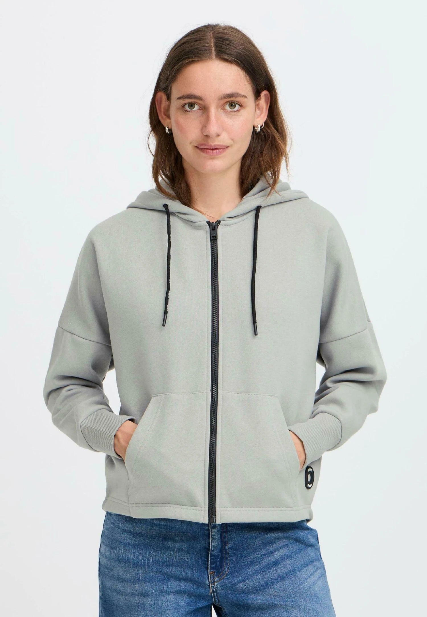 OXMO OXSANICE - Zip-up Sweatshirt - Limestone 1 OXMO OXSANICE - Zip-up Sweatshirt - Limestone