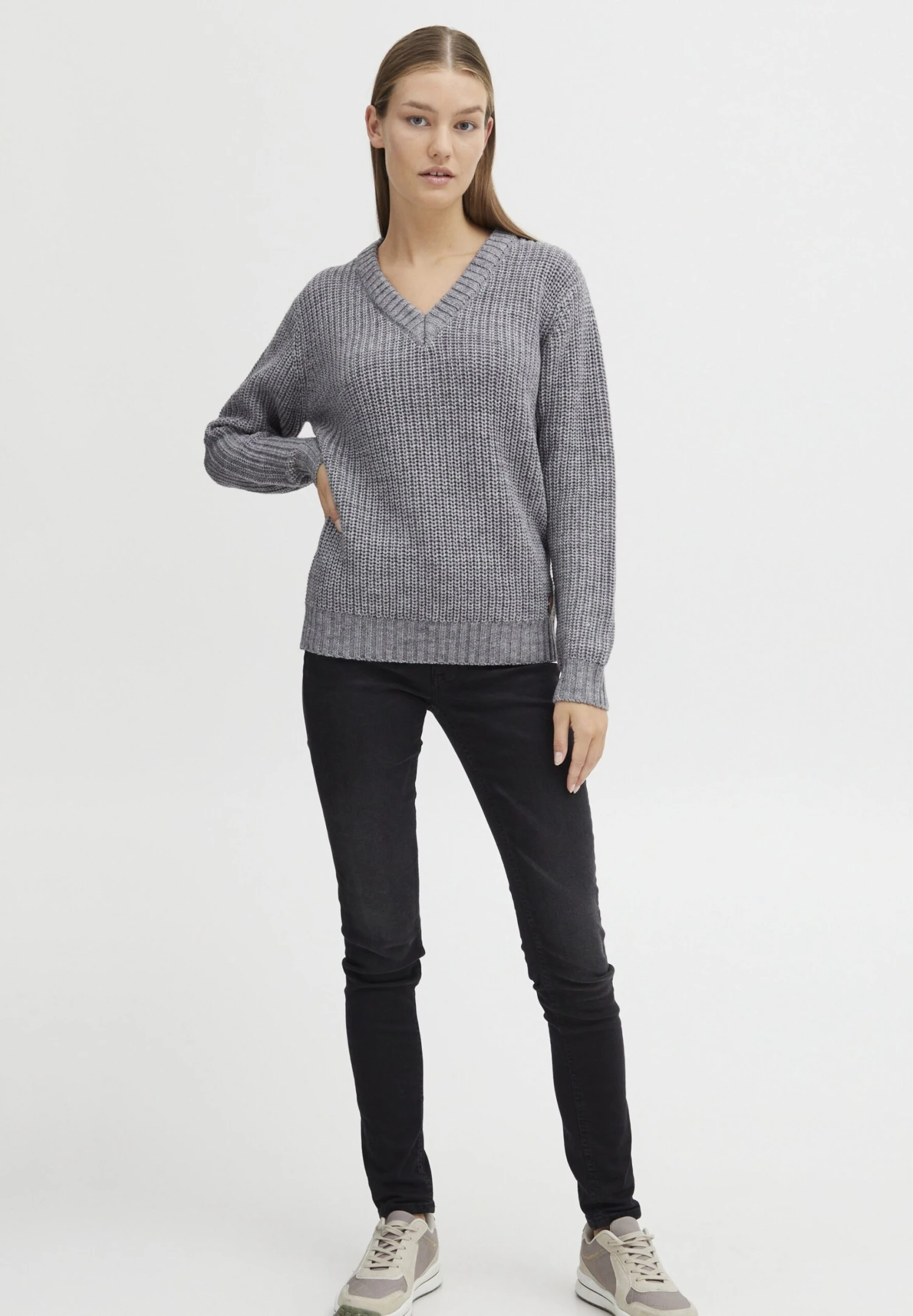 OXMO OXNanny - Jumper - Medium Grey Melange 2 OXMO OXNanny - Jumper - Medium Grey Melange - Image 2