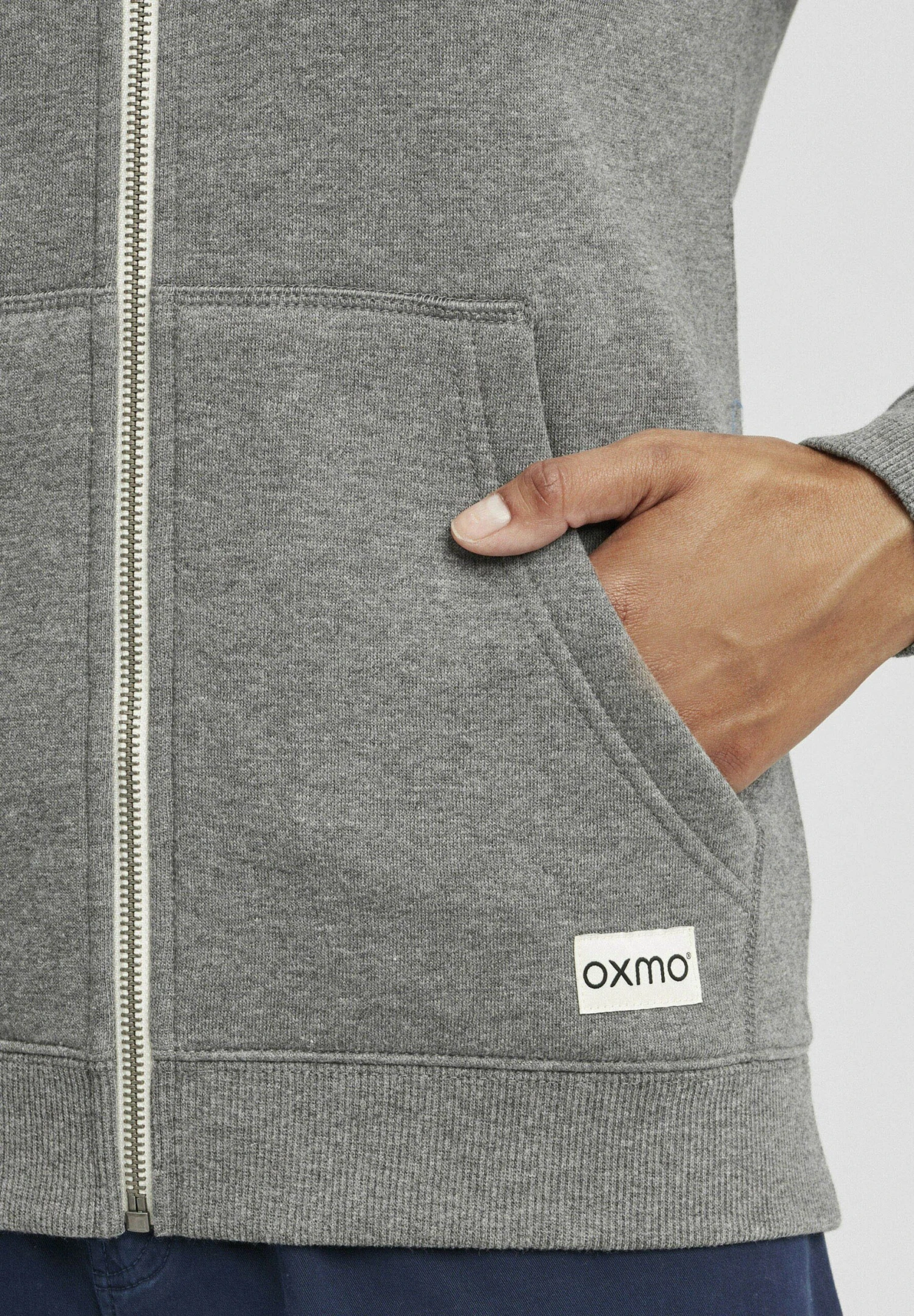 OXMO OXBINJI - Zip-up Sweatshirt - Grey Melange 5 OXMO OXBINJI - Zip-up Sweatshirt - Grey Melange - Image 5