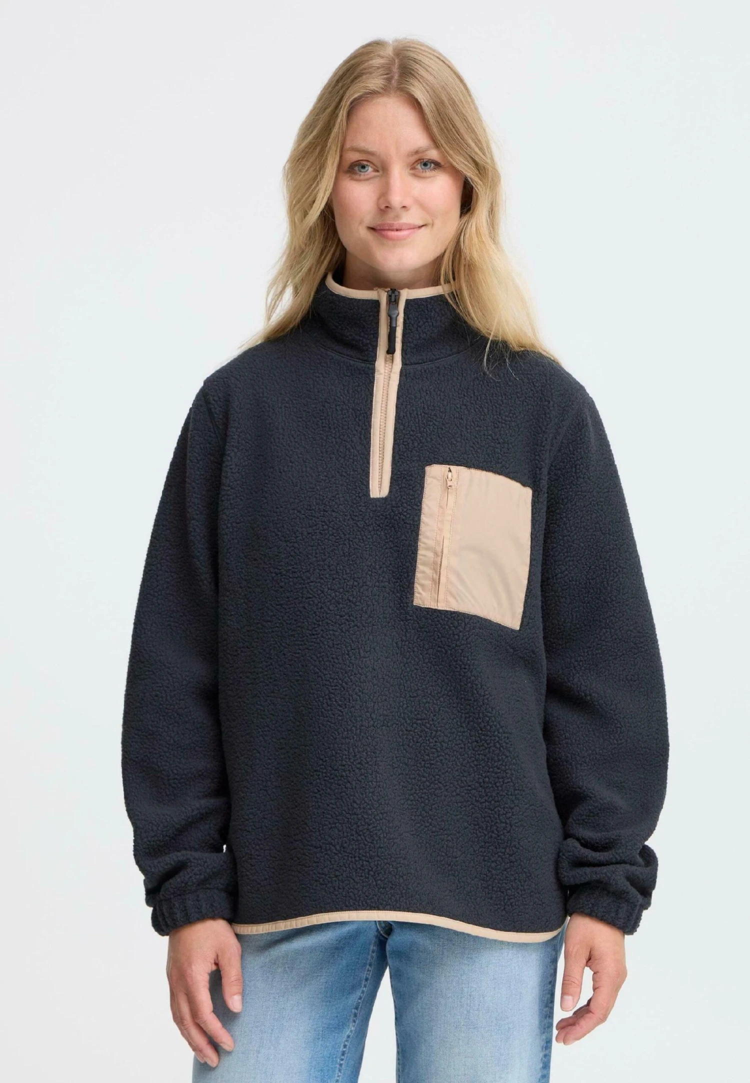 OXMO OXPIALA - Fleece Jumper - Total Eclipse 1 OXMO OXPIALA - Fleece Jumper - Total Eclipse